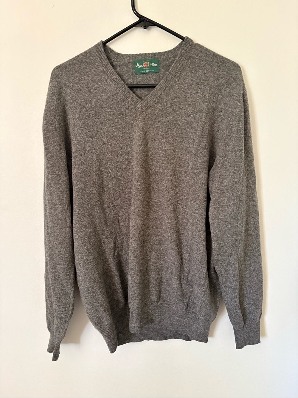 Alan Paine Heather Gray V-Neck Sweater